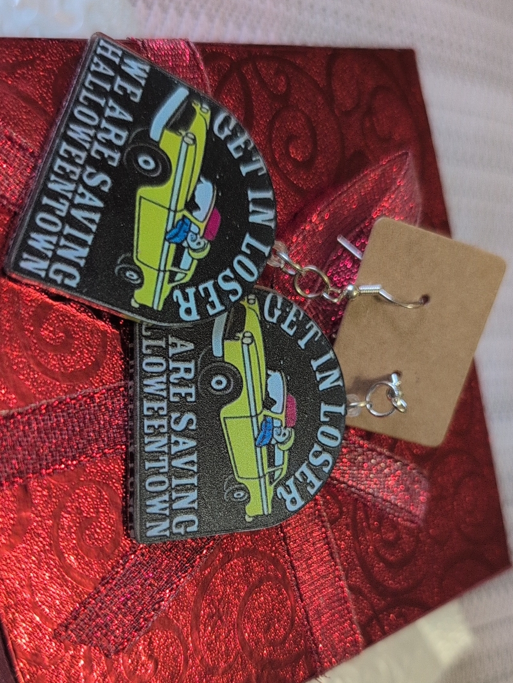 Vintage-Inspired Black Halloween Car Earrings - Kids Accessories
